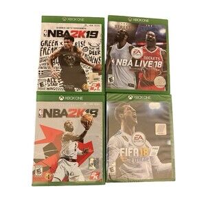 NBA 2K19 Microsoft  Xbox One Sports Game Lot 4 NBA 2K18 2K19 NBA Live 18 FIFA 18
